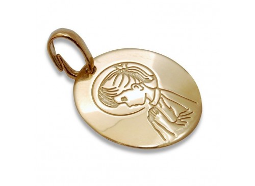 Medalla de Comunión en plata chapada en oro